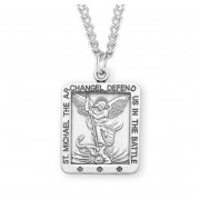 Sterling Silver Square St. Michael Medal - 24" Chain - Boxed - Necklace Sterling Silver Square St. Michael Medal - 24" Chain - Boxed - Necklace