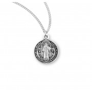 Saint Benedict Round Jubilee Sterling Silver Medal - Necklace