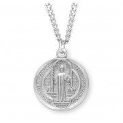 Sterling Silver Round St Benedict 24" Chain - Boxed - Necklace