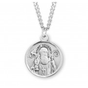 1-3/16" Sterling Silver Round St. Benedict Medal-24" Chain - Boxed - Necklace 1-3/16" Sterling Silver Round St. Benedict Medal-24" Chain - Boxed - Necklace