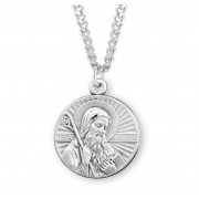1-3/16" Sterling Silver Round St. Benedict Medal-24" Chain - Boxed - Necklace 1-3/16" Sterling Silver Round St. Benedict Medal-24" Chain - Boxed - Necklace