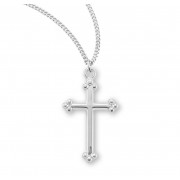 Sterling Silver Small Budded Cross - Necklace Sterling Silver Small Budded Cross - Necklace