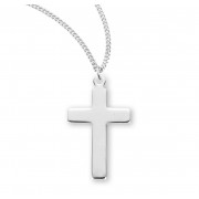 Plain Sterling Silver Cross - Necklace
