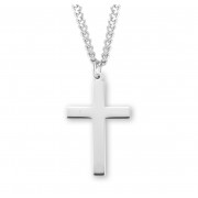 Sterling Silver 1-3/8" Plain Cross w/24" Chain - Boxed - Necklace