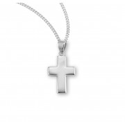 Plain Wide Sterling Silver Cross - Necklace