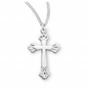 Sterling Silver Flare Tipped Cross - Necklace