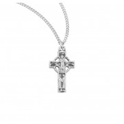 Sterling Silver Irish Celtic cross Pendant - Necklace