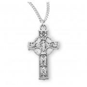 Sterling Silver Medium Celtic Cross - 18" Chain - Boxed - Necklace