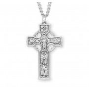 Sterling Silver Lrg Celtic Cross - 24" Chain - Boxed - Necklace