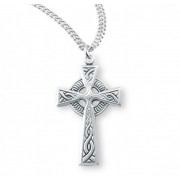 Sterling Silver Medium Celtic Cross - 20" Chain - Boxed - Necklace