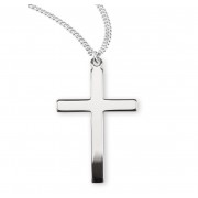Sterling Silver Plain Medal Cross - 20" Chain - Boxed - Necklace