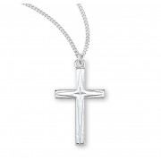 Sterling Silver High Polished Cross - Necklace