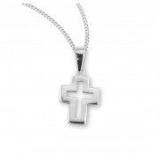 Sterling Silver Cut Out Cross - Necklace