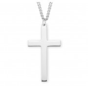 Sterling Silver High Polished Latin Style Cross w/24" Chain - Boxed - Necklace