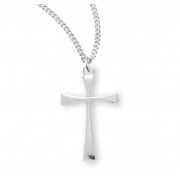 Sterling Silver Tapered End Cross - Necklace