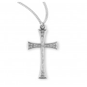 Sterling Silver Detailed Cross with 20" Chain - Boxed - Necklace