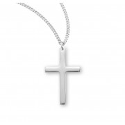 High Polished Sterling Silver Cross - Necklace