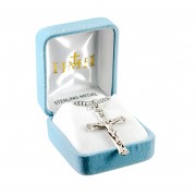 Sterling Silver Rosary Crucifix 24" Chain - Boxed - Necklace