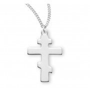 Sterling Silver Plain Greek Cross 18" Chain - Boxed - Necklace