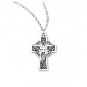 Sterling Silver Irish Celtic cross Pendant - Necklace