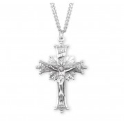 Sterling Silver Rosary Crucfix-24" Chain - Boxed - Necklace