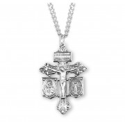 Sterling Silver Pardon Pierced Miraculous & Scap-Crucfix 24" Chain - Boxed - Necklace
