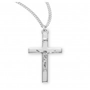 Sterling Silver Medal Plain Crucfix 20" Chain - Boxed - Necklace Sterling Silver Medal Plain Crucfix 20" Chain - Boxed - Necklace