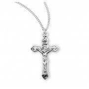 Sterling Silver Pointed Edge Fancy Crucfix 18" Chain - Boxed - Necklace
