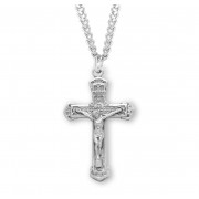 Sterling Silver Medal Ornate Crucfix - 20" Chain - Boxed - Necklace