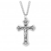Sterling Silver Medal Ornate Crucfix - 20" Chain - Boxed - Necklace