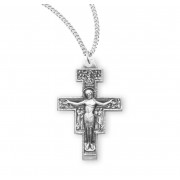 Sterling Silver Medal San Damiano Cross 18" Chain - Boxed - Necklace