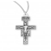 Sterling Silver Lrg San Damiano Cross 20" Chain - Boxed - Necklace