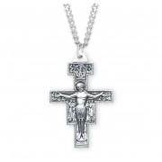 Sterling Silver Ex Large San Damiano Cross 24" Chain - Boxed - Necklace
