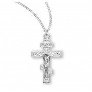 Sterling Silver Small Greek Crucfix 18" Chain - Boxed - Necklace Sterling Silver Small Greek Crucfix 18" Chain - Boxed - Necklace