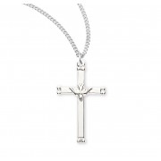 Sterling Silver Medal Holy Spirit Cross 18" Chain - Boxed - Necklace
