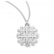 Sterling Silver Small Jerusalem Cross 18" Chain - Boxed - Necklace Sterling Silver Small Jerusalem Cross 18" Chain - Boxed - Necklace