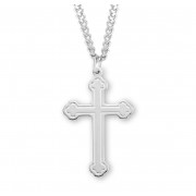 Sterling Silver Medal Fancy Cross 24" Chain - Boxed - Necklace