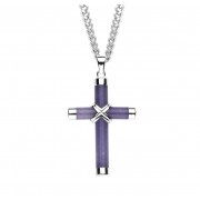 Genuine Amethyst Cross 20" Chain - Boxed - Necklace