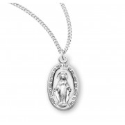 Sterling Silver Oval Miraculous 18" Chain - Boxed - Necklace