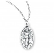 Sterling Silver Small Oval Miraculous 18" Chain - Boxed - Necklace Sterling Silver Small Oval Miraculous 18" Chain - Boxed - Necklace