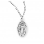 Sterling Silver Small Oval Miraculous 18" Chain - Boxed - Necklace Sterling Silver Small Oval Miraculous 18" Chain - Boxed - Necklace