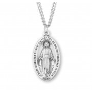 Sterling Silver Lrg Oval Miraculous 24" Chain - Boxed - Necklace