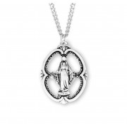 Sterling Silver 1-1/4" Miraculous Medal w/24" Chain - Boxed - Necklace