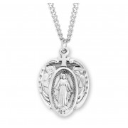 Sterling Silver Miraculous w/Angels 24" Chain - Boxed - Necklace