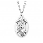 Sterling Silver Large Oval St Jacob *24" Chain - Boxed - Necklace