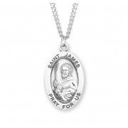 Sterling Silver Large Oval St James *24" Chain - Boxed - Necklace