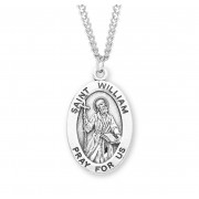 Sterling Silver Large Oval St William *24" Chain - Boxed - Necklace