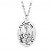 Sterling Silver Large Oval St Julia 24" Chain - Boxed - Necklace