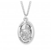 Sterling Large Oval St.Sophia - 24" Chain - Boxed - Necklace