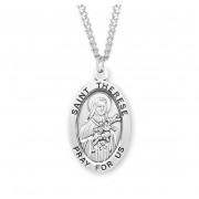 Sterling Silver Large Oval St Therese 24" Chain - Boxed - Necklace